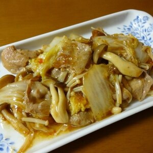 野菜を食べよう♪白菜とキノコのピリ辛あん